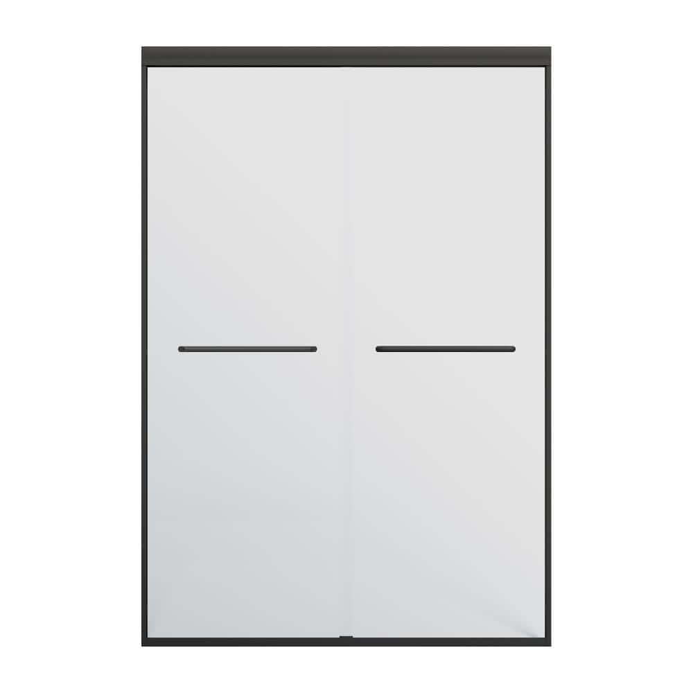 44-48 in. W x 72 in. H Semi Frameless Double Sliding Shower Door in Matte Black, 1/4 in. Clear Tempered Glass price history on PriceWatchPro