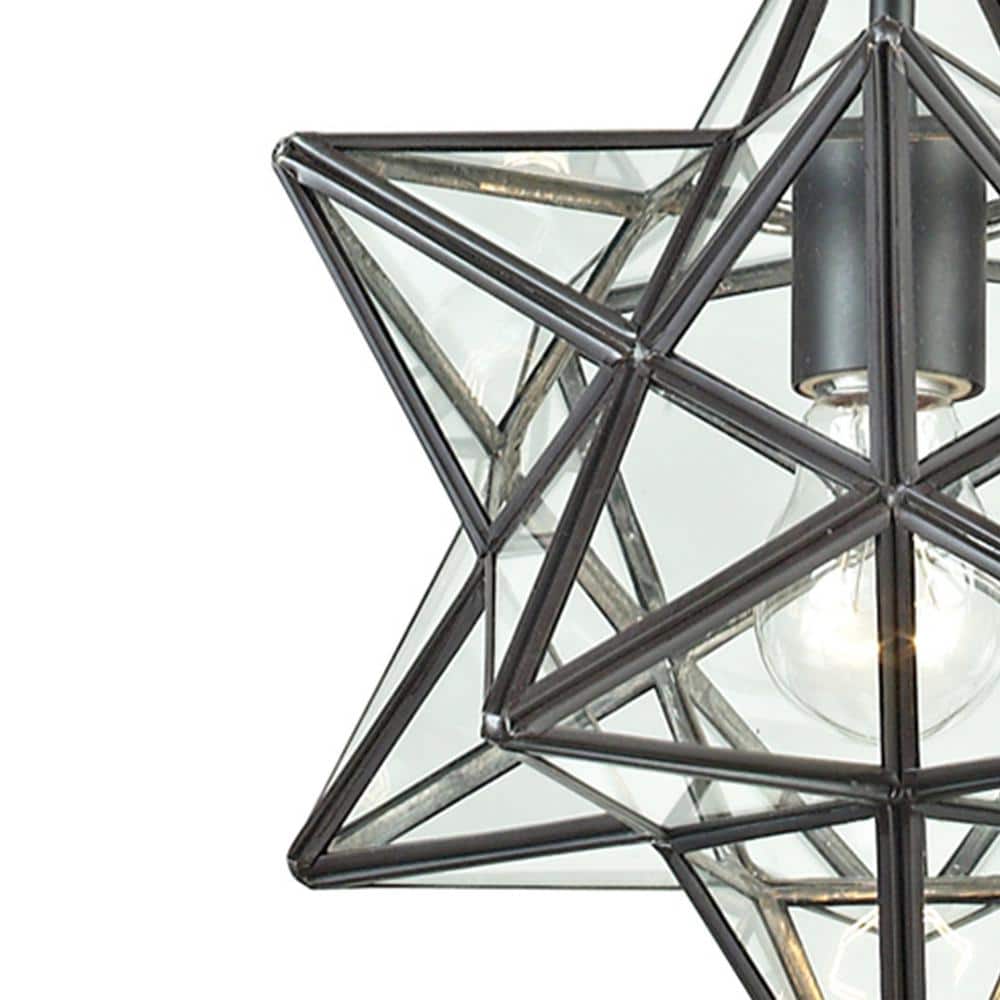 Bronze Star-Shaped Mini Pendant with Clear Glass