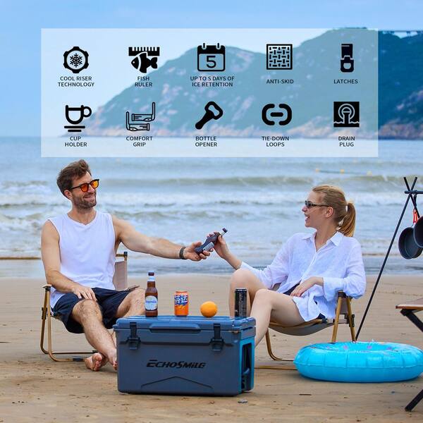 Tunearary 35 qt. Outdoor Gray Insulated Box Cooler with