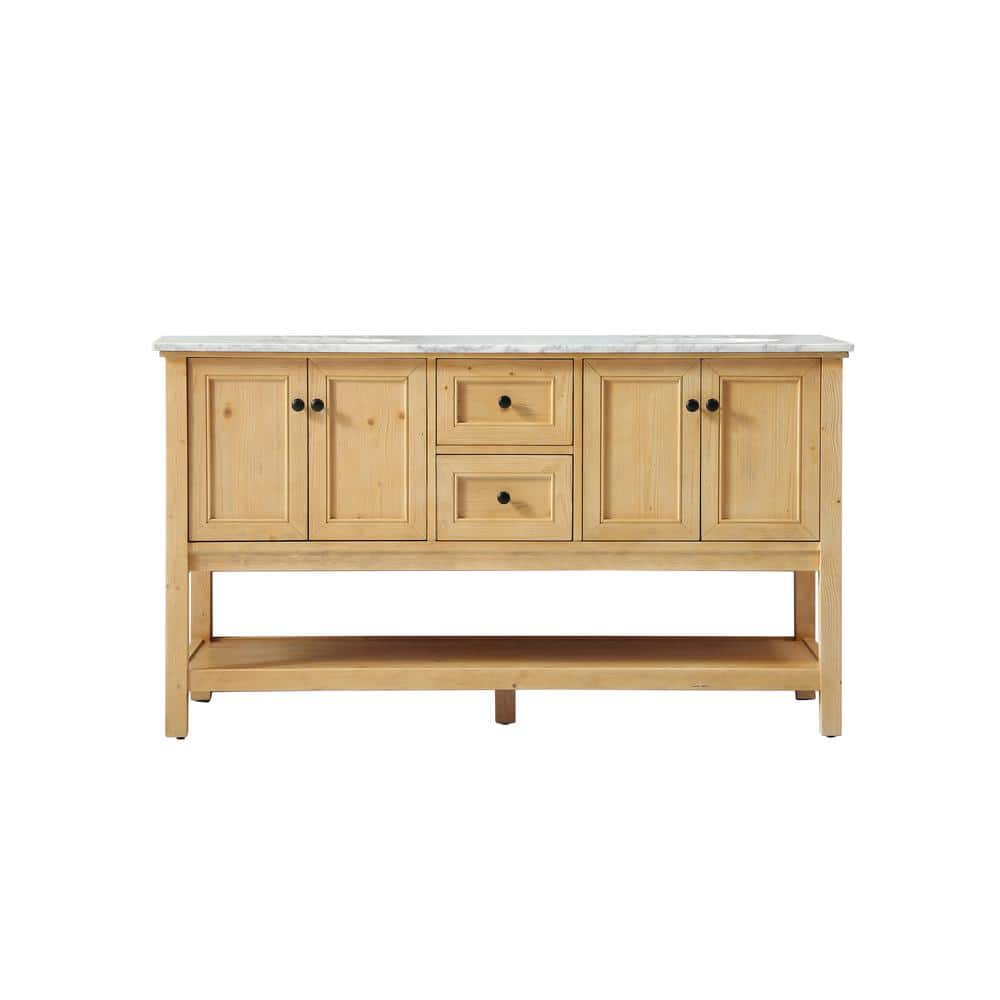 Simply Living 60 in. W x 22 in. D x 34 in. H Bath Vanity in Natural Wood wi