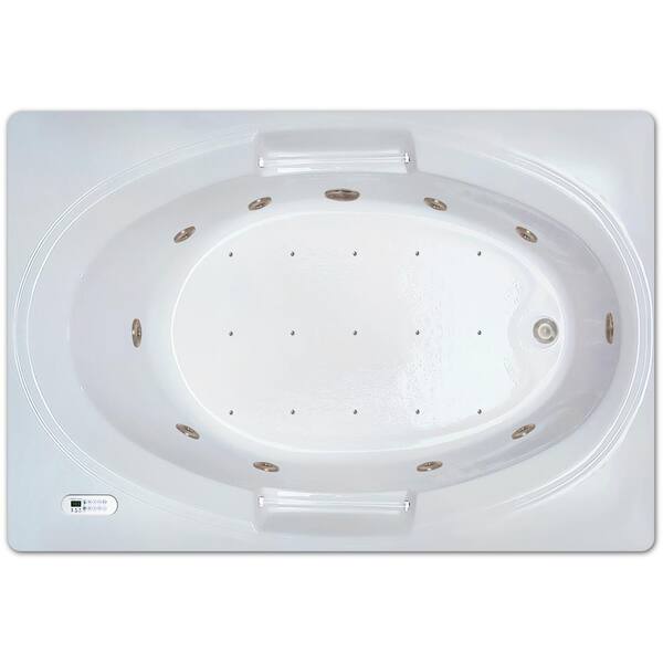 Pinnacle 5 ft. Rectangle Left Drain Drop-in Rectangular Whirlpool and Air Bath Tub in White with Tranquility Package