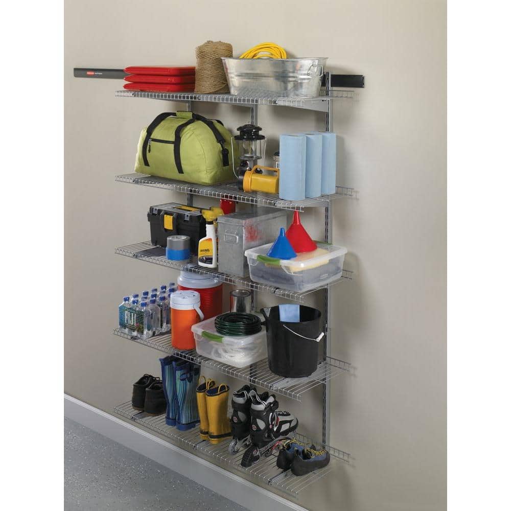 Rubbermaid 4 ft. Satin Nickel Wire Shelf