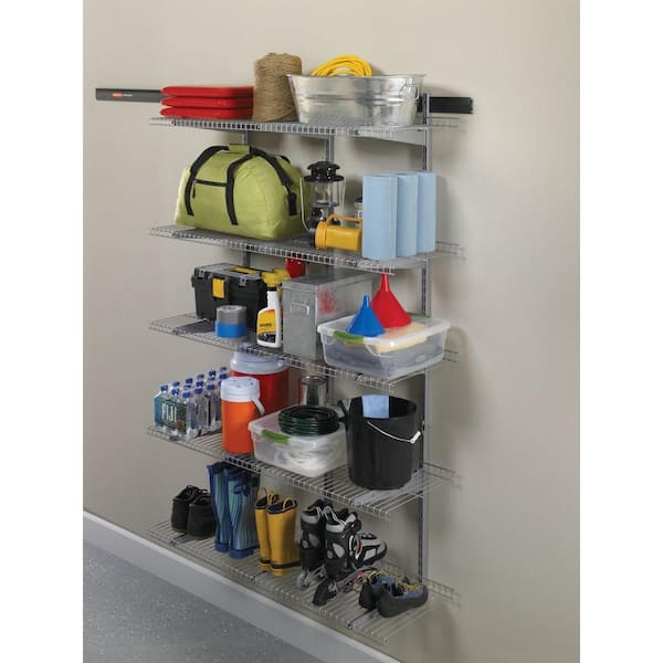 FastTrack 16 in. x 48 in. Steel Garage Wall Shelving in Silver (2-Pack)