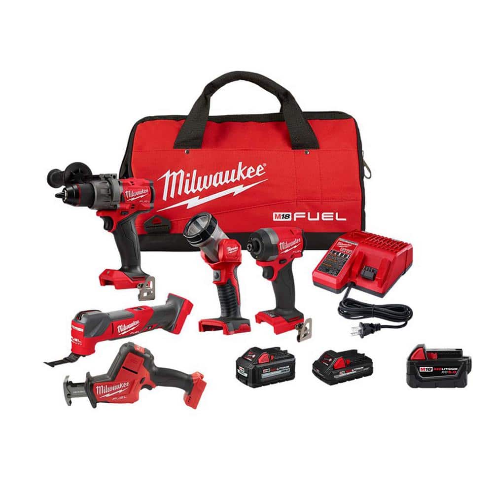 Milwaukee M18 FUEL 18-Volt Lithium-Ion Brushless Cordless Combo Kit  (4-Tool) with Hackzall and 5.0ah Battery 3698-24MT-2719-20-48-11-1850 The  Home Depot
