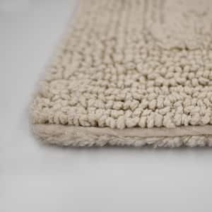 Stonewash Beige Cotton Rectangle 2-Piece Bath Mat Set