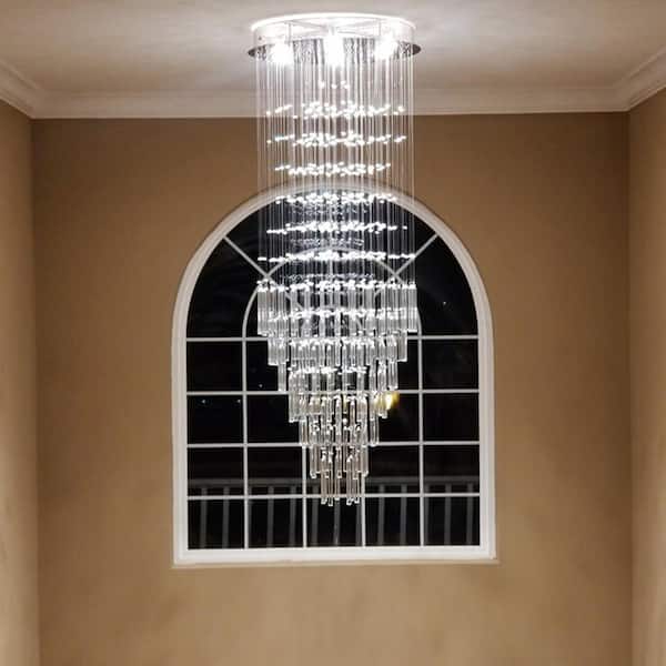 Maxax Albany 7-Light Clear Statement Empire Chandelier with Crystal Accents