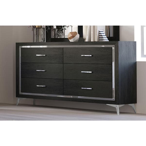 New Classic Furniture Huxley Black 6-drawer 58 in. Wood Dresser