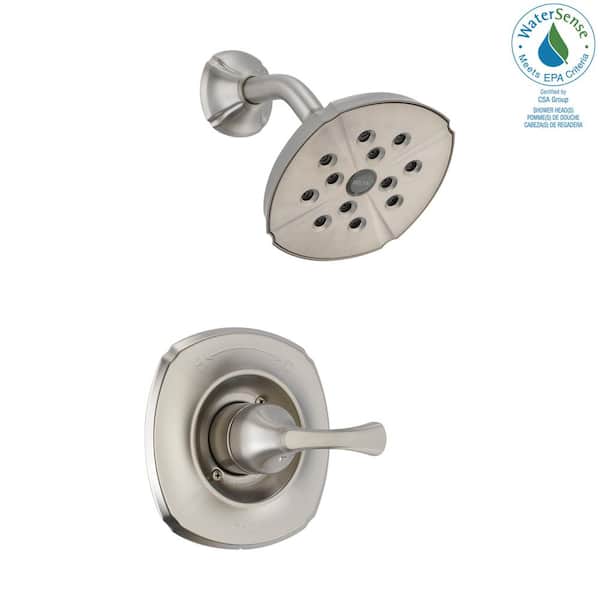 Delta Addison 1-Handle 1-Spray Shower Faucet Trim Kit Only in Stainless Featuring H2Okinetic (Valve Not Included)