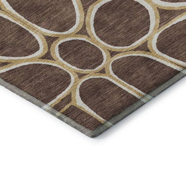 Mayfield Premium Machine Washable Abstract AMF1041 Brown 2 ft. x 3 ft. Area Rug