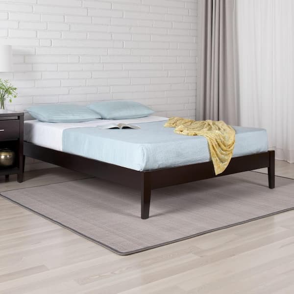 Benjara Evelyn Brown Wood Frame Full Size Platform Bed with