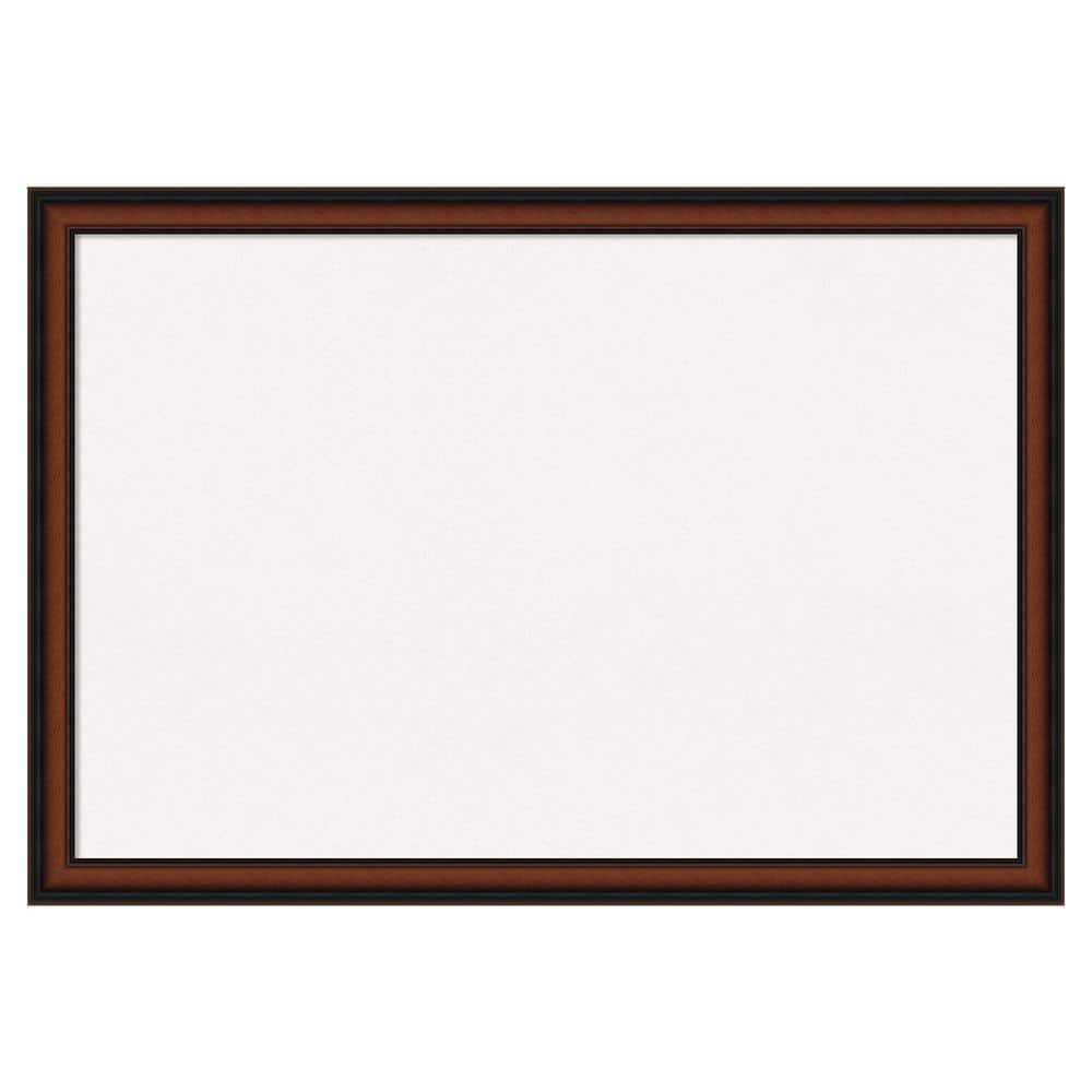 Amanti Art Cyprus Walnut Narrow White Corkboard 39 in. x 27 in ...