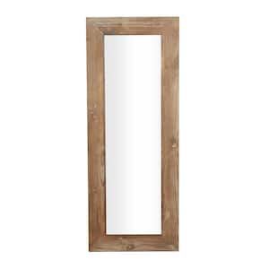 71 in. x 28 in. Rectangle Framed Brown Wall Mirror