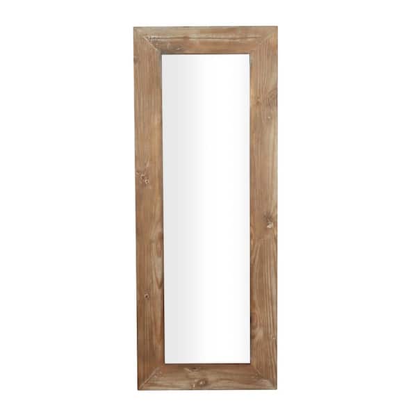 Litton Lane 71 in. x 28 in. Rectangle Framed Brown Wall Mirror