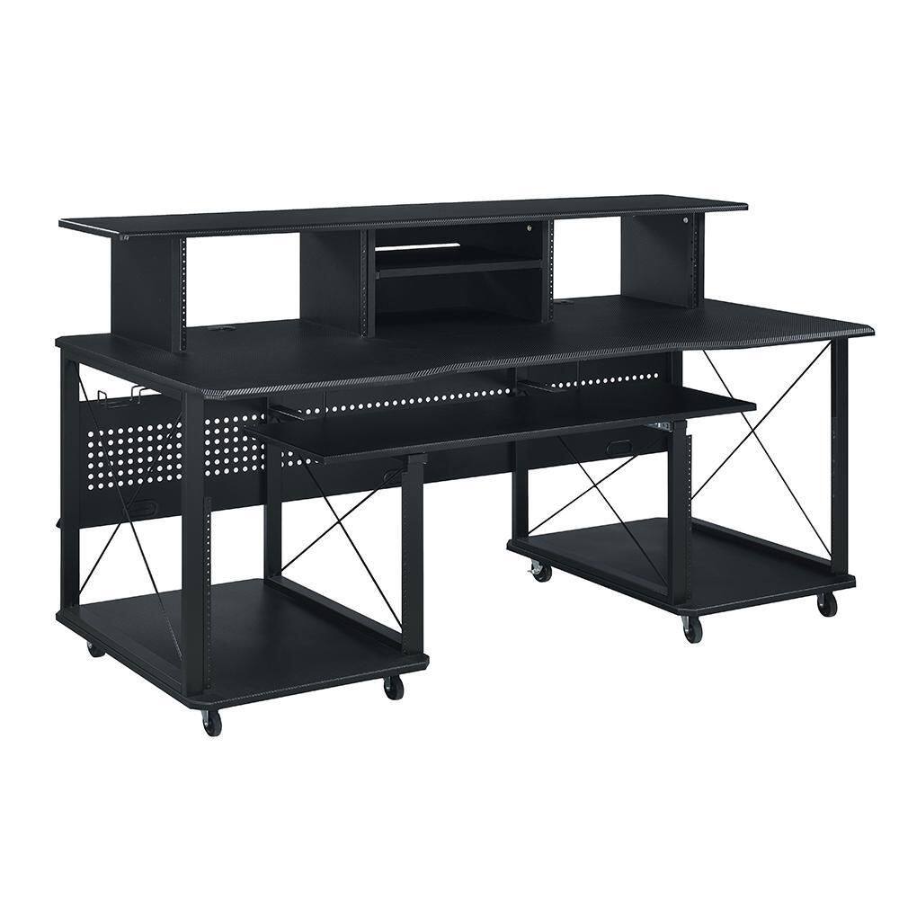 Megara 72" Black MDF Music Desk with Keyboard Tray