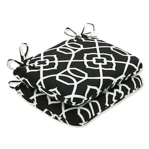 18.5 in. x 15.5 in. Outdoor Dining Chair Cushion in Black/White (Set of 2)