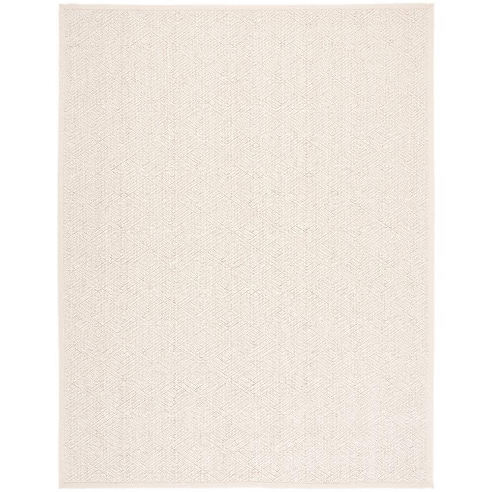 Ivory Flat Woven Wool Area Rug, 8' x 10'