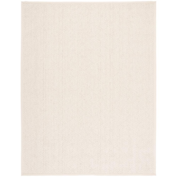 Natural Fiber Ivory 9 ft. x 12 ft. Diamond Border Area Rug
