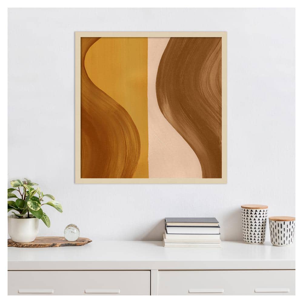 Wavy Clay II Abstract Brown and Beige Framed Wall Art