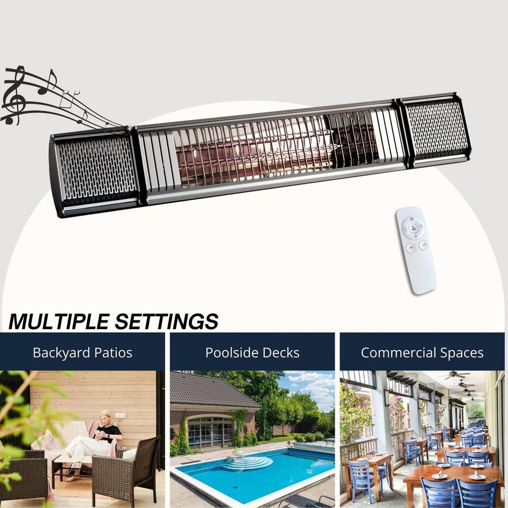 Gunmetal Gray Aluminum Electric Wall Mount Patio Heater