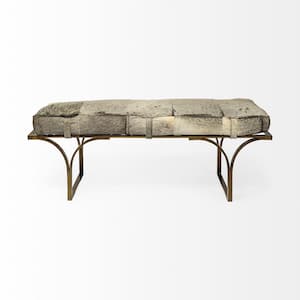 Amelia Gray 55 in. Faux Fur Bedroom Bench Backless Upholstered