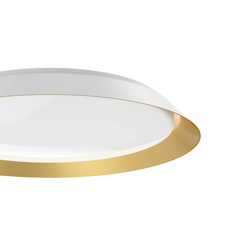 Jasper White and Gold LED Drum Flush Mount