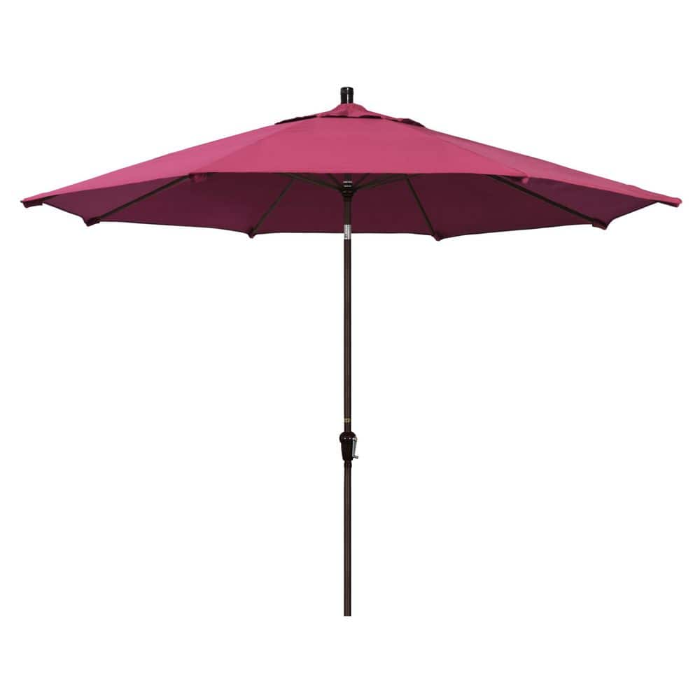 11 ft. Bronze Aluminum Market Patio Umbrella with Aluminum Ribs Auto Tilt Crank Lift in Hot Pink Sunbrella price history on PriceWatchPro