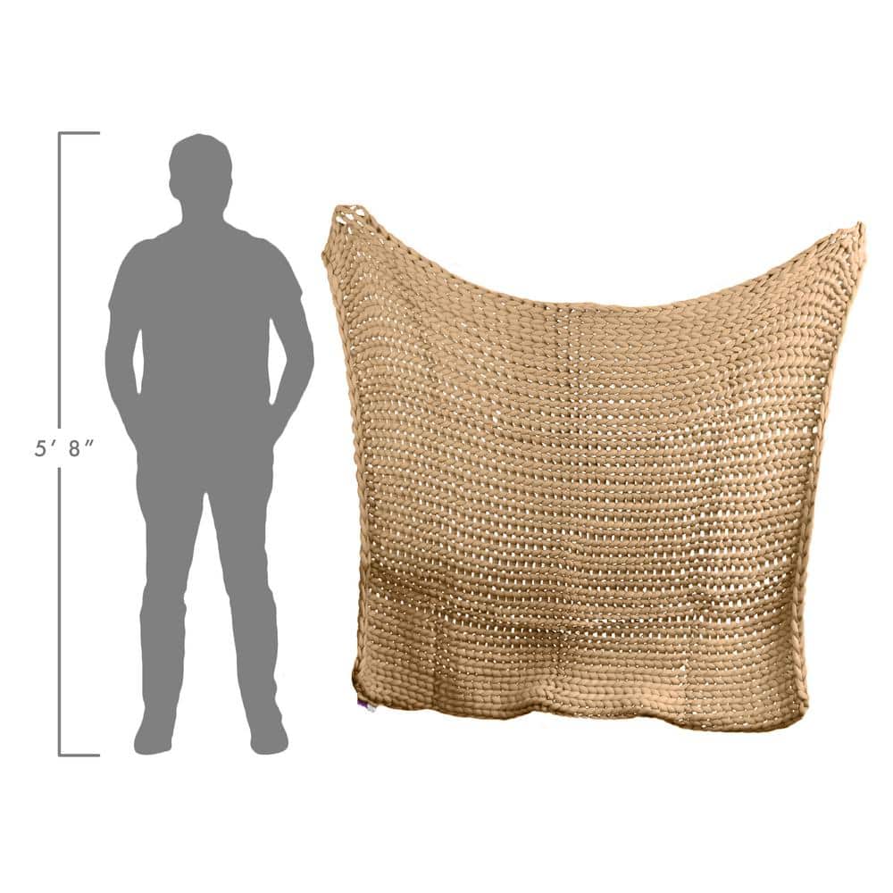 Camel Knitted Wool Baby Throw Blanket 50" x 40"