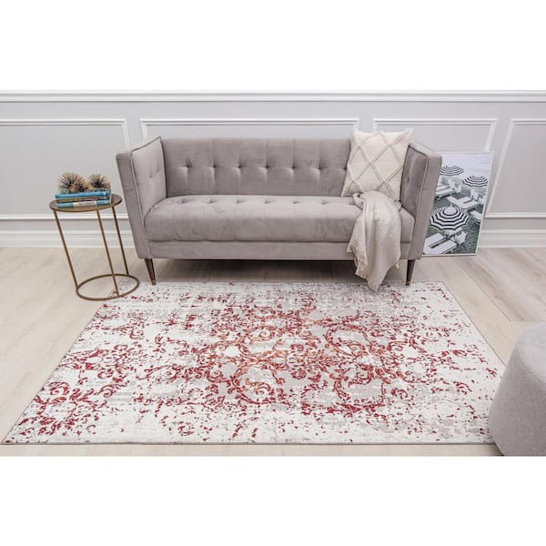 Jada Polar Symphony White 8 ft. X 10 ft. Area Rug