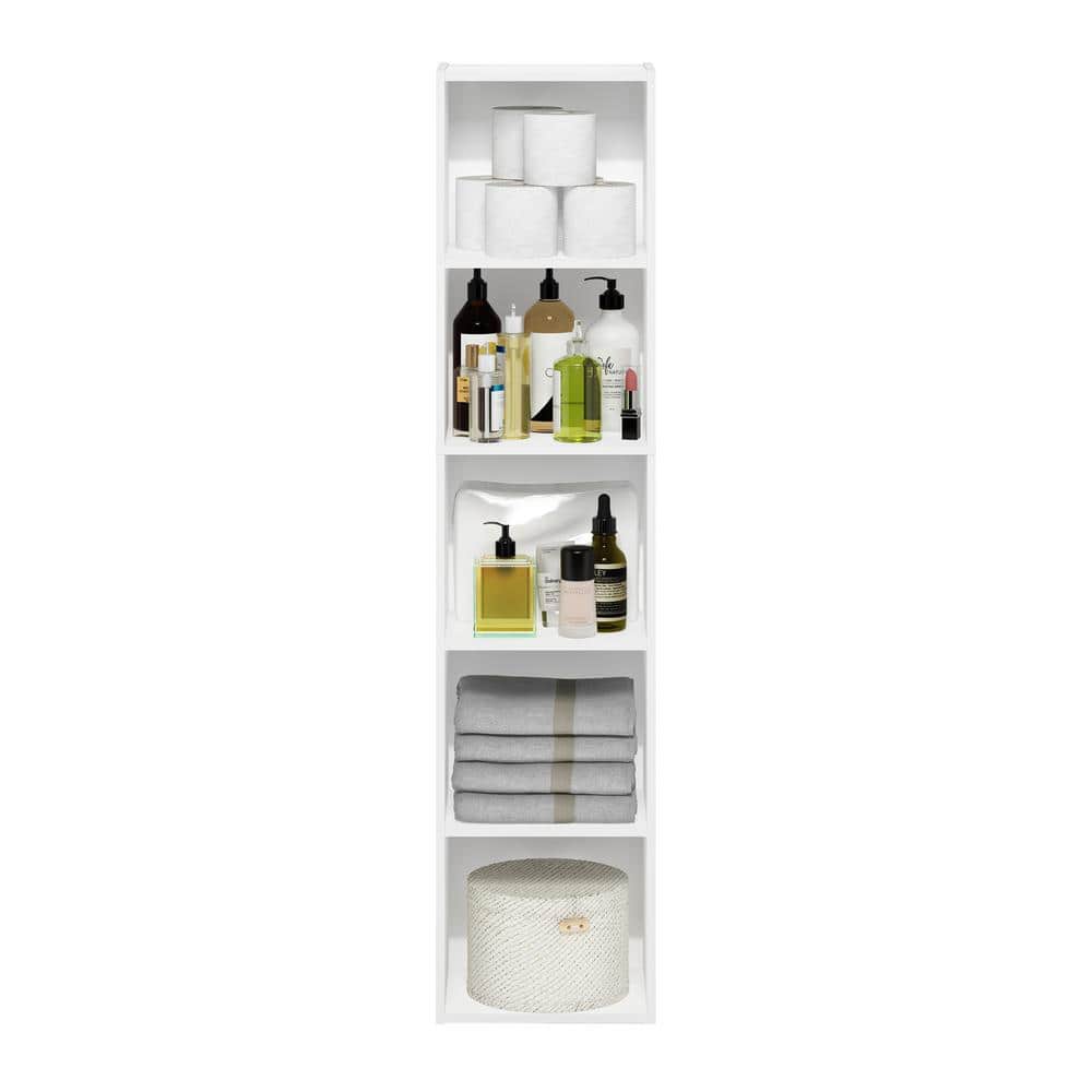 Contemporary White Heavy-Duty 5-Shelf Office Bookcase