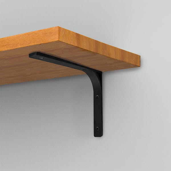 7in x 9. 25in. Black Zinc Alloy Radius Shelf Bracket
