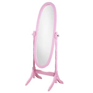 22.5 in. W x 59.25 in. H Wood Framed Queen Anna Style Wall Mounted Mirror for Living Room, Bedroom in Pink