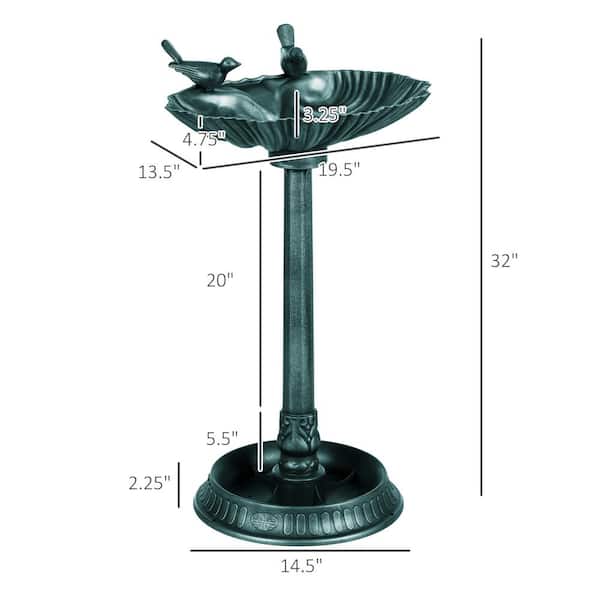 Antique Bird Bath with Planter Pedestal, Vintage Decorative