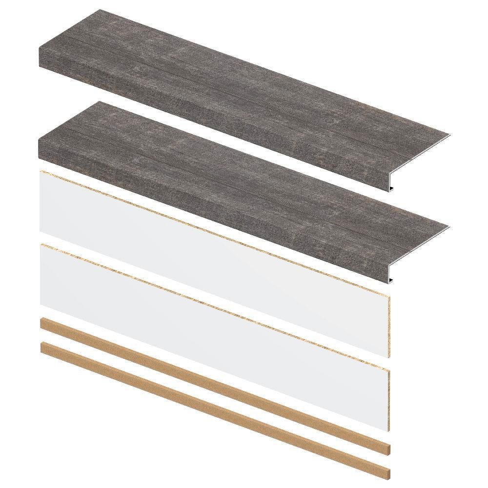 Bradbury Hill Wood 6.5mm x 46in x 12in Exact Match Large Square Nose Stair Tread + Riser Combo Kit (2-Pack) price history on PriceWatchPro