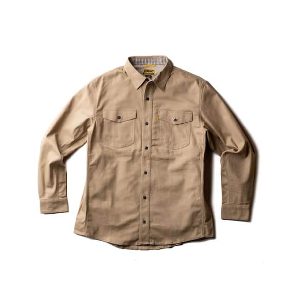 DEWALT Garland Men's Size 3X-Large Sandstone Cotton/Spandex Work Shirt
