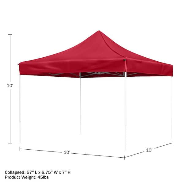 Stalwart 10 ft. x 10 ft. Canopy Tent in Red 80-14-R - The
