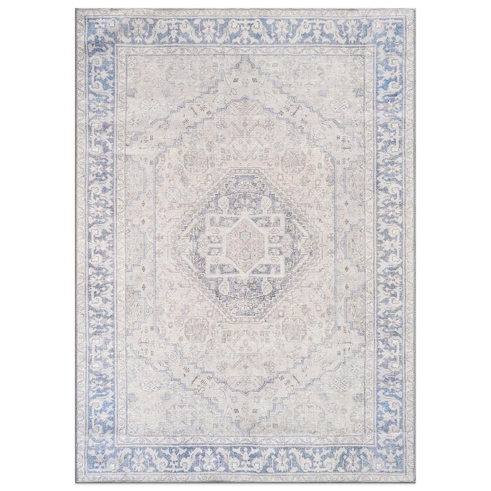 Valora Medallion Machine Washable Blue 5 ft. x 7 ft. Area Rug price history on PriceWatchPro