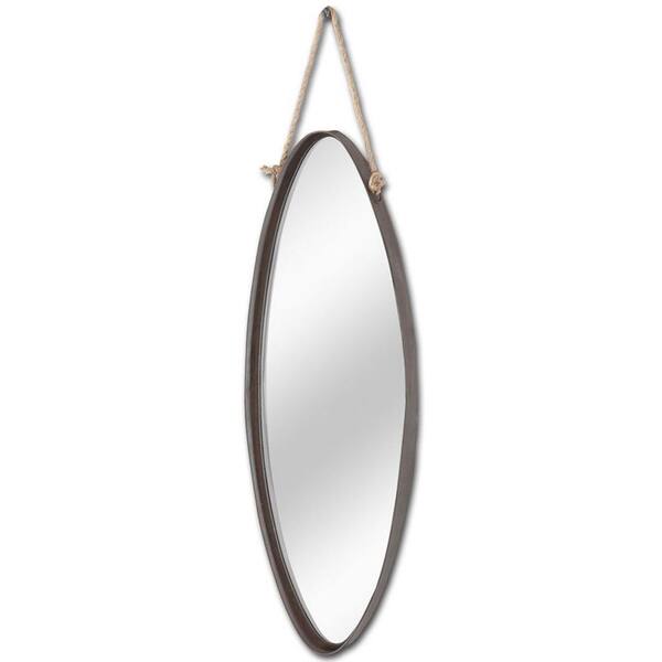 Mercana Medium Oval Brown Classic Mirror (36.0 in. H x 13.0 in. W)