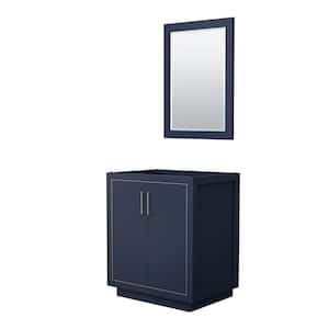 Icon 29.25 in. W x 21.75 in. D x 34.25 in. H Single Bath Vanity Cabinet without Top in Dark Blue with 24 in. Mirror
