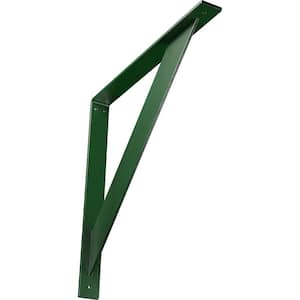 2 in. x 20 in. x 20 in. Steel Hammered Deep Green Traditional Bracket