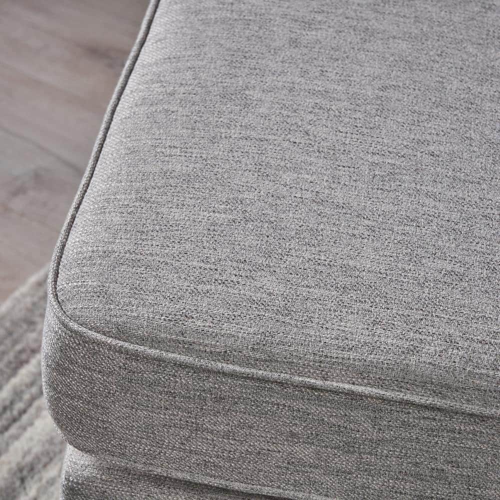 Contemporary Light Gray Fabric Slipper Chairs, Set of 2