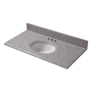 31 in. W Granite Vanity Top in Napoli with White Bowl and 4 in. Faucet Spread