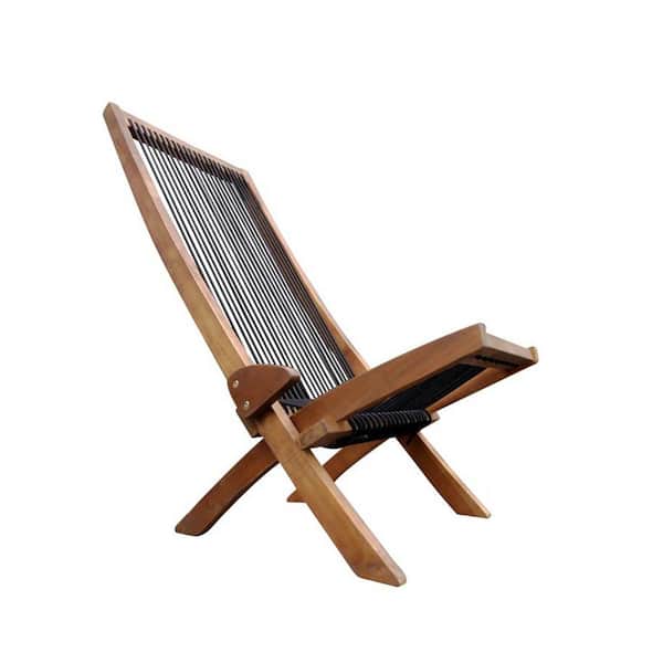 Unbranded Outdoor Folding Roping Lounge Chair Wooden Chair