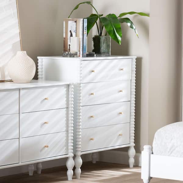 Callison White 4-Drawer 32.7 in. Chest of Drawers