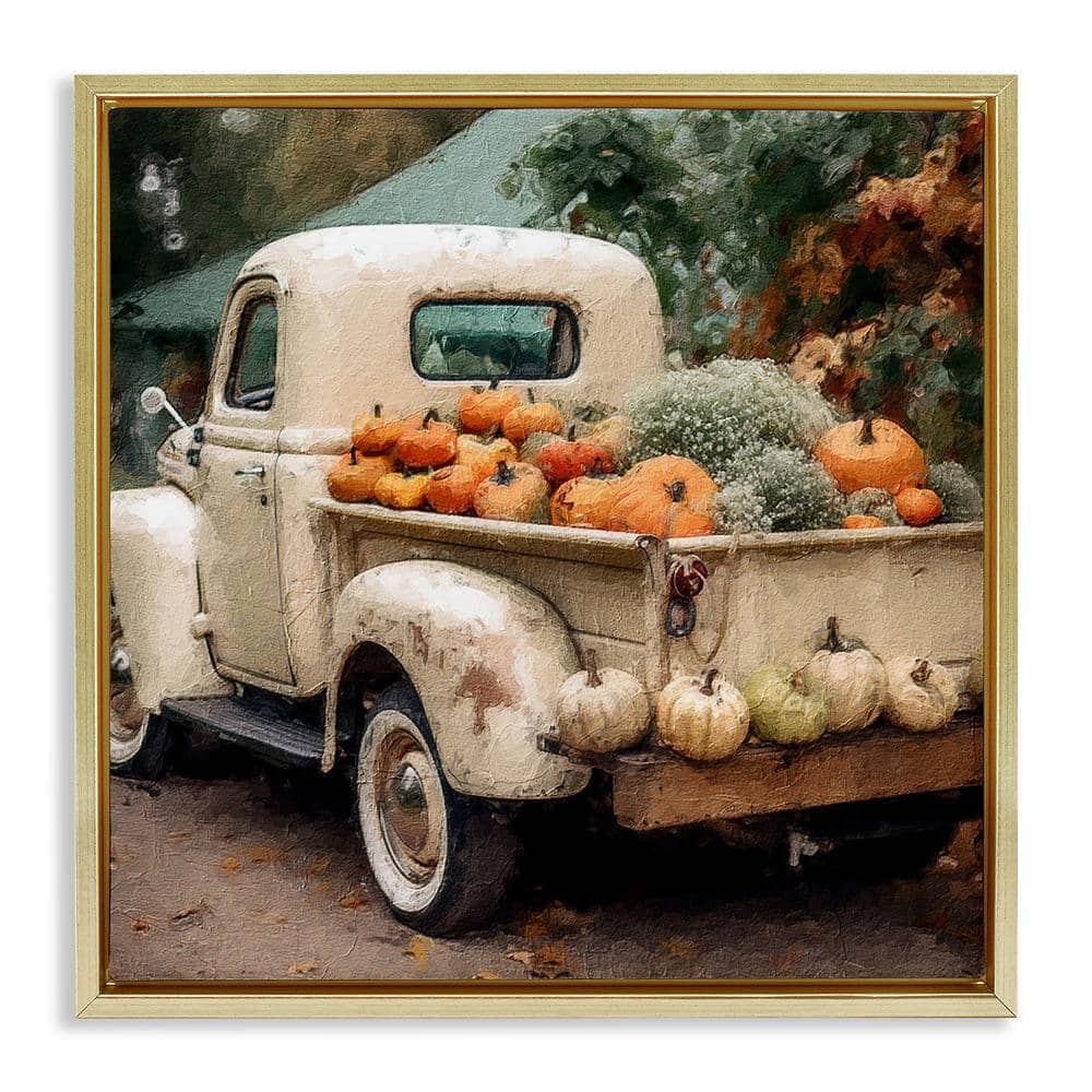 Pumpkin and Gourd Truck by Riley B 1-Piece Floater Frame Graphic Print Travel Poster Art Print 25 in. x 25 in. price history on PriceWatchPro