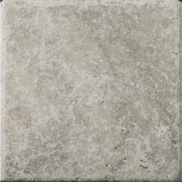 EMSER TILE Trav Ancient Tumbled Silver 5.91 in. x 5.91 in. Travertine Wall Tile