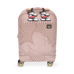 DISNEY MICKEY MOUSE TEXTURE 22.5 in. SPINNER LUGGAGE WITH 2 ID TAGS, ROSE GOLD