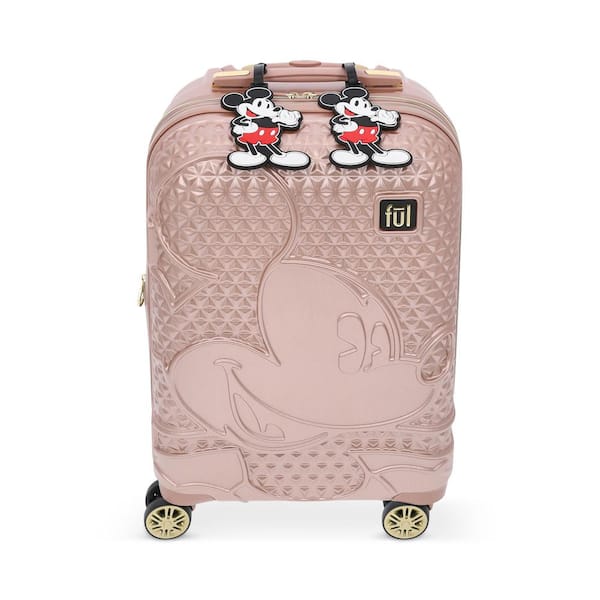 Ful DISNEY MICKEY MOUSE TEXTURE 22.5 in. SPINNER LUGGAGE WITH 2 ID TAGS, ROSE GOLD