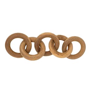 Brown 5-Link Teak Chain Sculpture