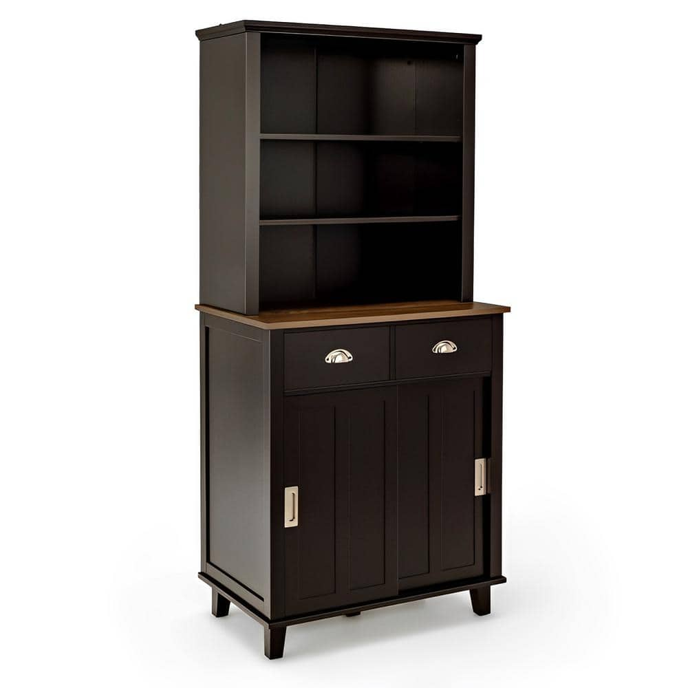 Nestfair Black Modern Kitchen Island with Storage Cabinet and Two Locking  Wheels CKK6670B - The Home Depot