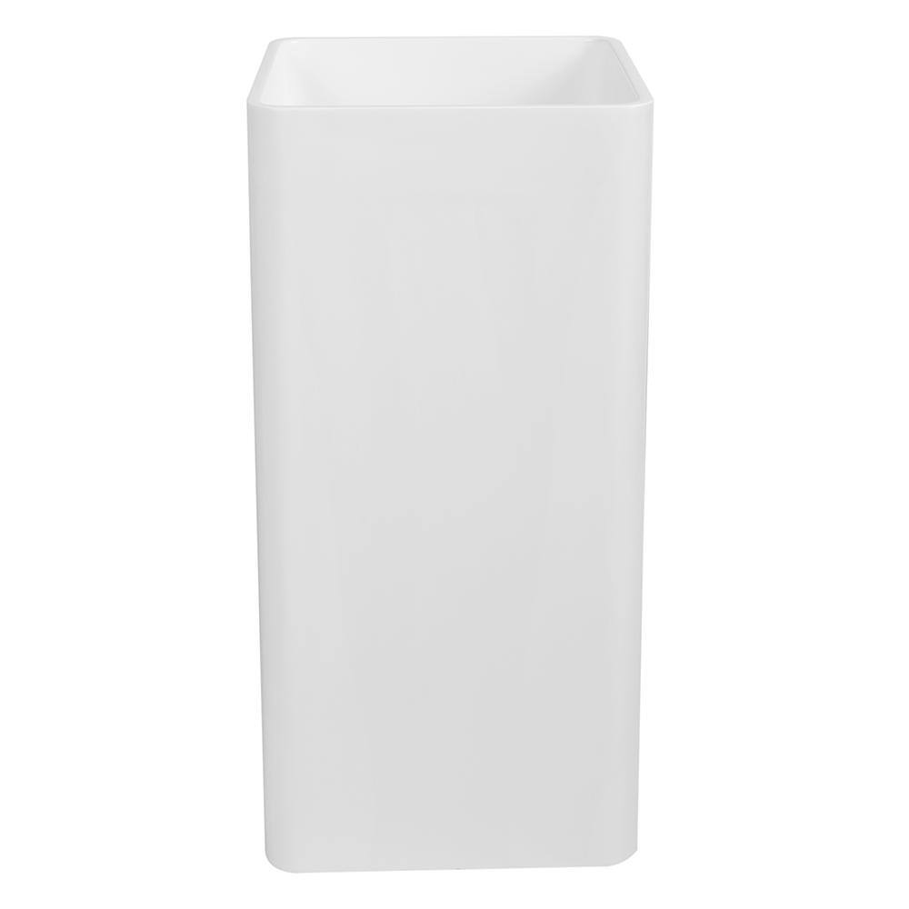 Streamline 15.6 in. Solid Surface Resin Pedestal Sink Basin in White K